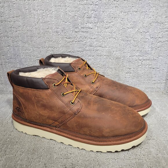 UGG Neumel 1106994 Mens Size US 13 Gingerbread Brown Leather Utility Chukka Boot - Picture 7 of 11